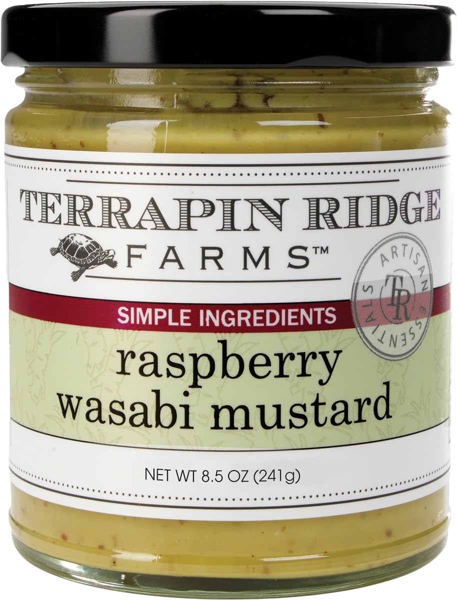 Terrapin Ridge Farms Raspberry Wasabi Mustard, Vegan & Keto Friendly, 8 oz Jar