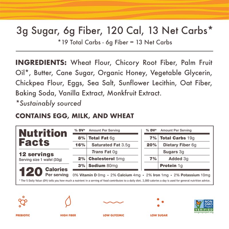 Rip Van Wafels Honey and Oats Stroopwafels, Healthy Snacks, Non-GMO, Keto Friendly, Office Snacks, Low Sugar (3g), Low Calorie,
