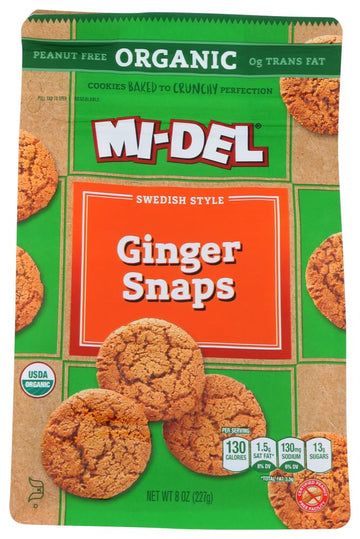 Mi-Del Organic ginger Snaps - 8 oz