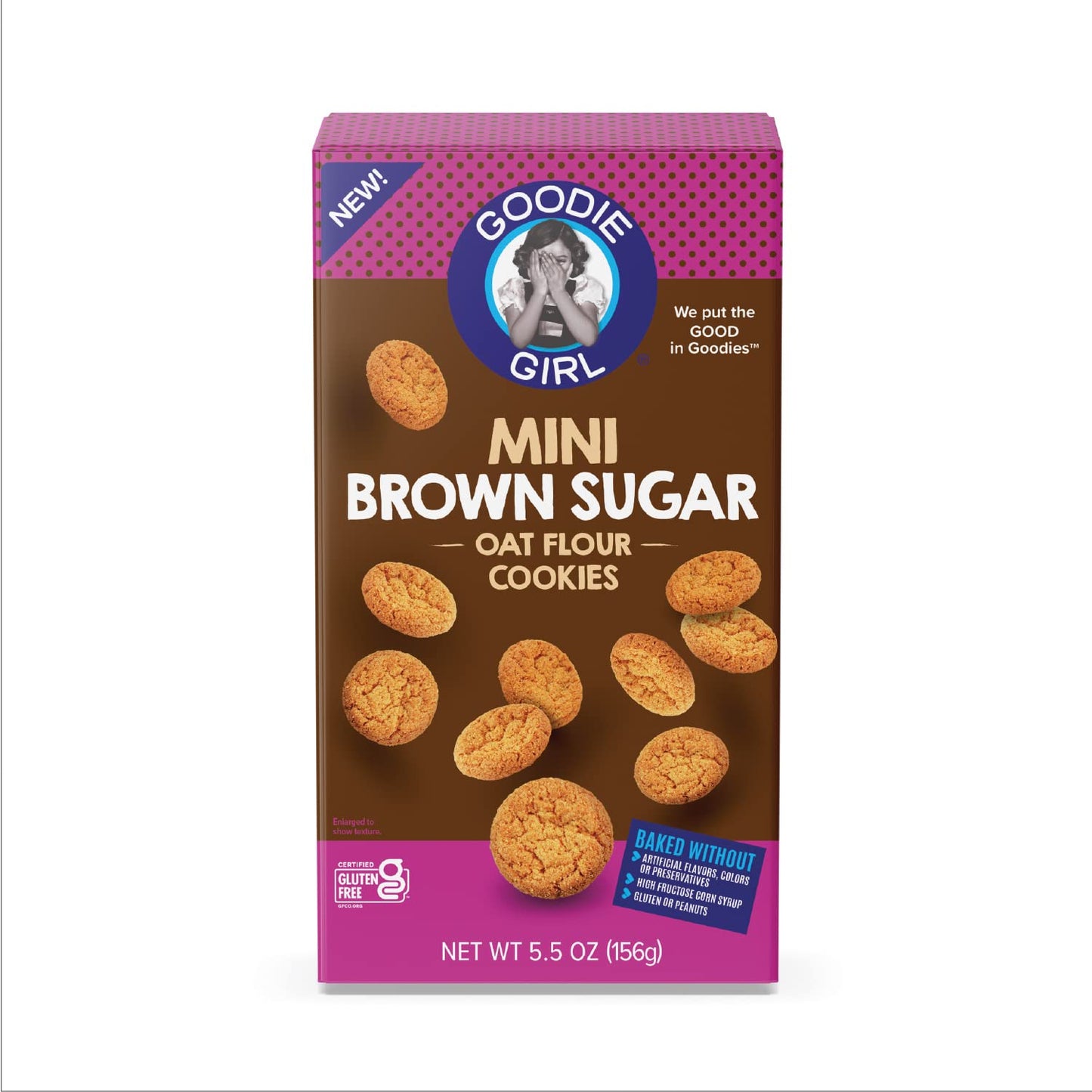 Goodie Girl Brown Sugar Crunchy Oat Flour Cookies | Certified Gluten Free | Peanut Free | Kosher (5.5Oz Box, 3 Pack)