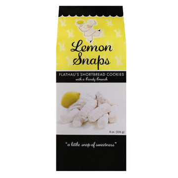 Flathau'S Fine Foods Lemon Snaps, Powdered Shortbread Cookies, 8-Ounce Boxes (Pack Of 6)