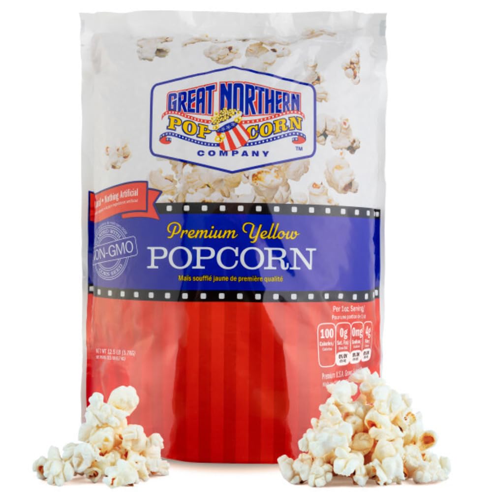 Top-Grade Yellow Popcorn Kernels - 12.5Lbs Resealable Bag Of Gourmet Bulk Popping Corn For Microwave  Stovetop  And Machines By Great Northern Popcorn