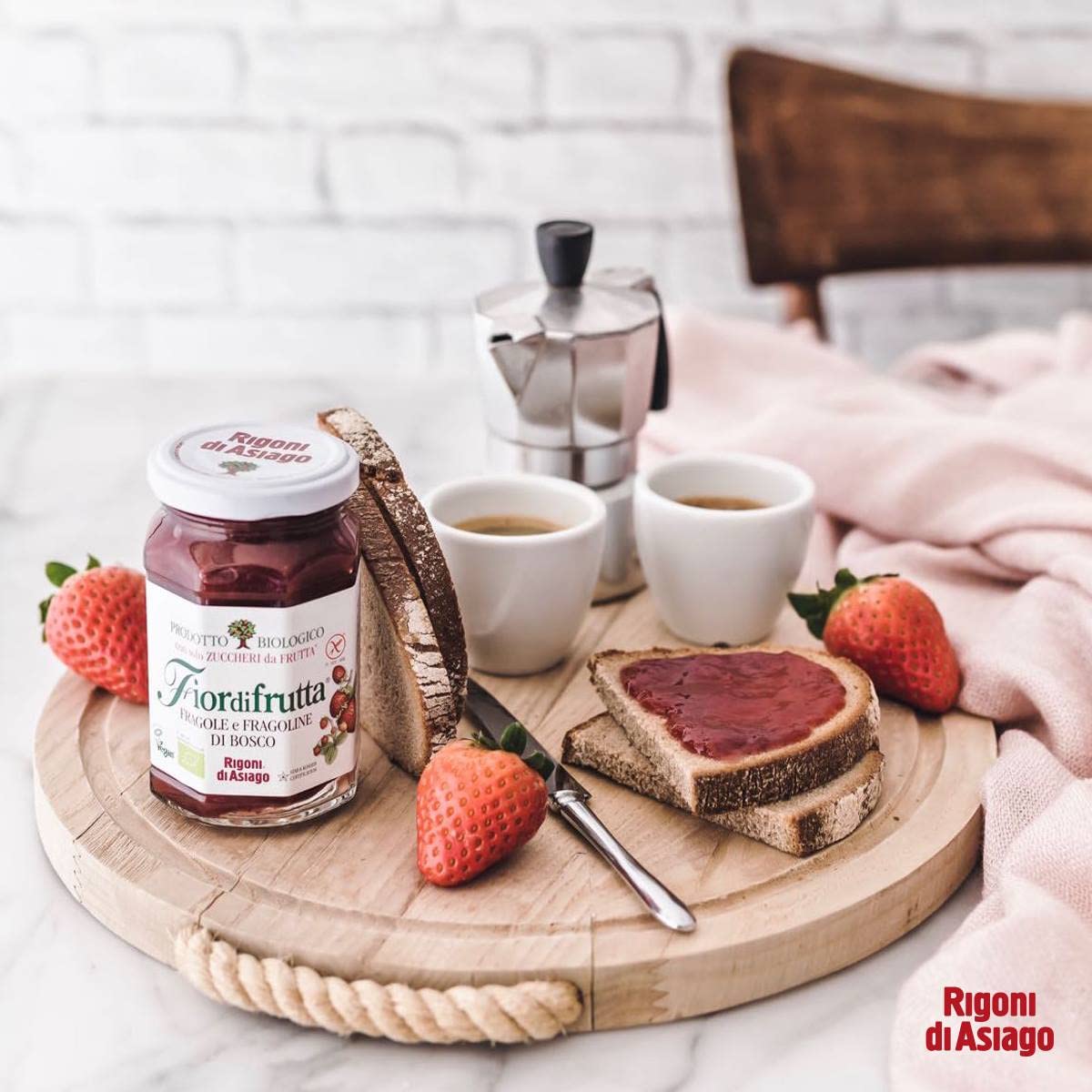 Rigoni Di Asiago Fiordifrutta Organic Fruit Spread, Strawberry, 250 G, 6 Count