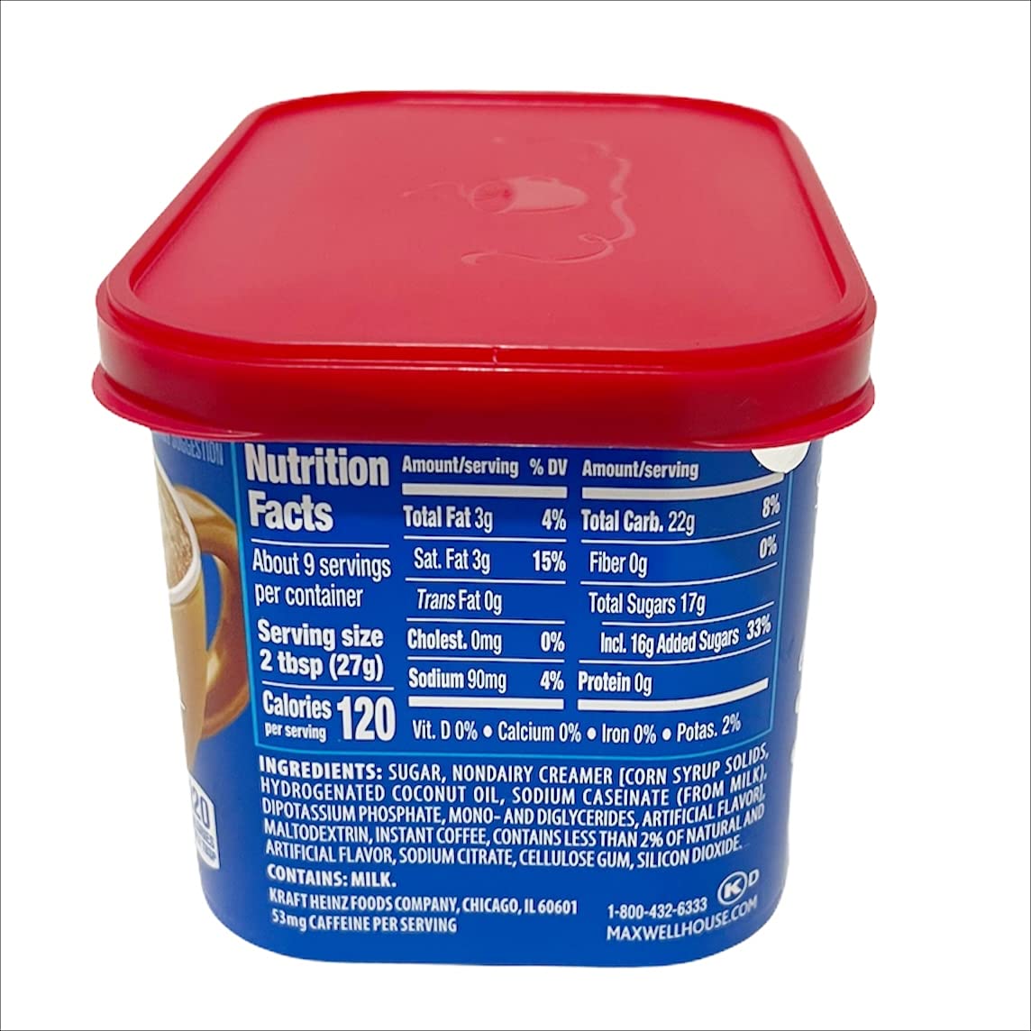 Maxwell House International Vanilla Caramel Latte Caf  -Style Instant Coffee Beverage Mix, 4 Ct. Pack, 8.7 Oz. Canister