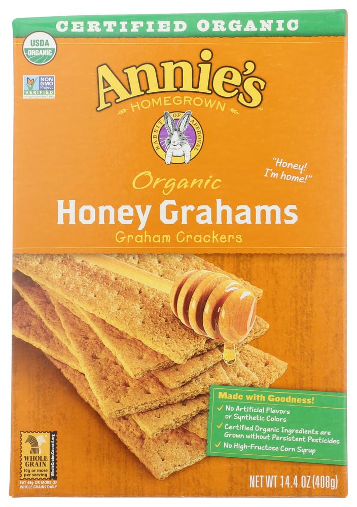 Annie'S Homegrown Organic Honey Graham Crackers, 14.4 Oz (Pack Of 4)