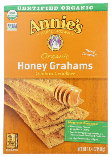 Annie'S Homegrown Organic Honey Graham Crackers, 14.4 Oz (Pack Of 4)