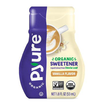 Pyure Organic Liquid Vanilla Stevia Drops | Stevia Liquid Sweetener Keto Sugar Substitutes | Zero Calorie, Zero Sugar, Zero Carb