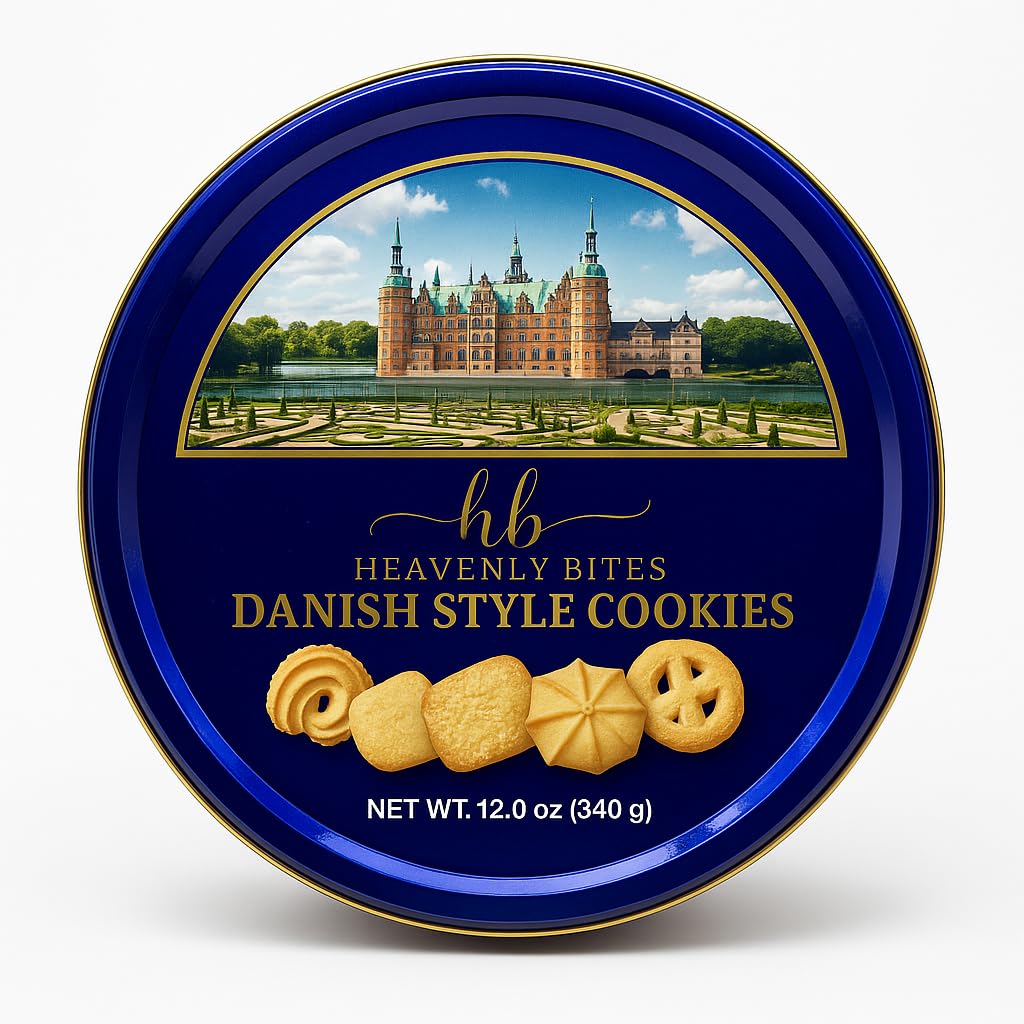 Heavenly Bites Danish Style Butter Cookies - 12 oz Metal Tin