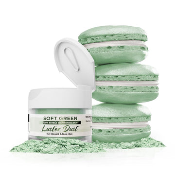 Luster Dust - Soft Green (4g 1x Jar) | Edible Vegan Dust & Paint for Cake Decorating, Ice Cream, Desserts, Cocktails and Beverag