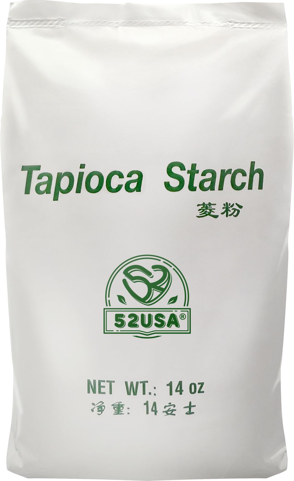 52USA Tapioca Starch, 14oz (Pack of 1), Tapioca Flour (397g), Gluten Free, Kosher, Vegan, No Preservatives, All Natural, Thicken