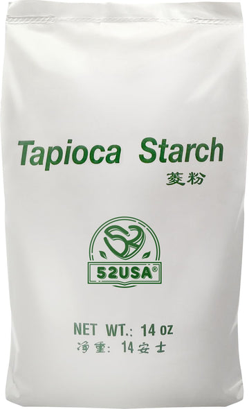 52USA Tapioca Starch, 14oz (Pack of 1), Tapioca Flour (397g), Gluten Free, Kosher, Vegan, No Preservatives, All Natural, Thicken