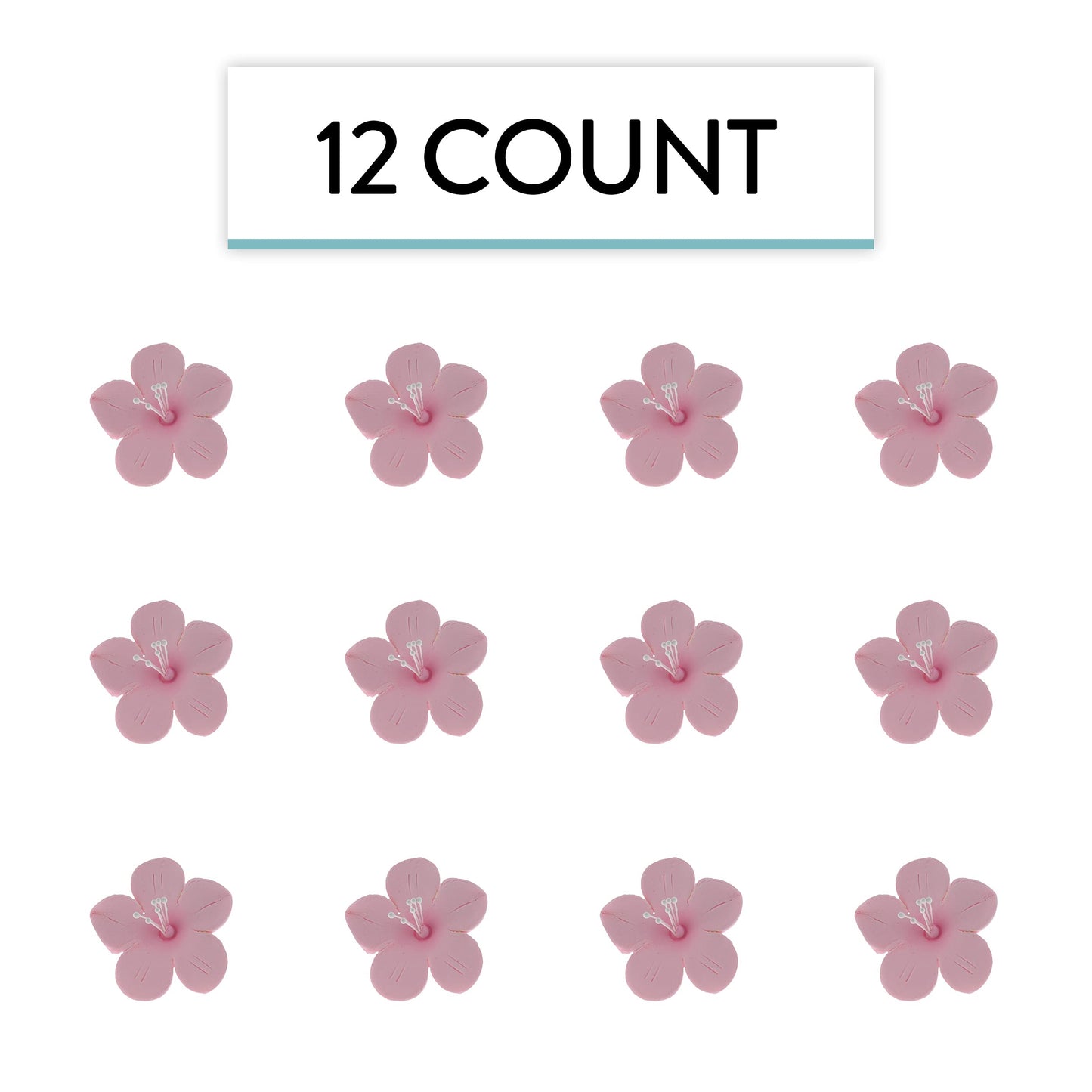Global Sugar Art Fruit Blossom Sugar Cake Flowers, Pink, 12 Count By Chef Alan Tetreault