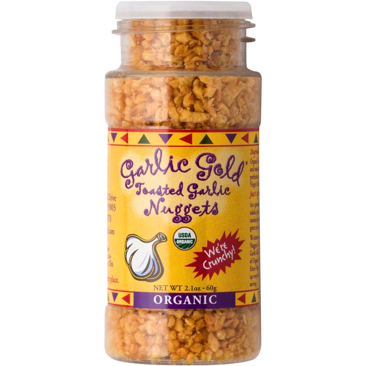 Garlic Gold Toasted Nuggets, Crunchy Roasted Garlic Seasoning, Usda Certified Organic Salad Topper, Keto Paleo Friendly (2.1 Ounces, 1 Pack)