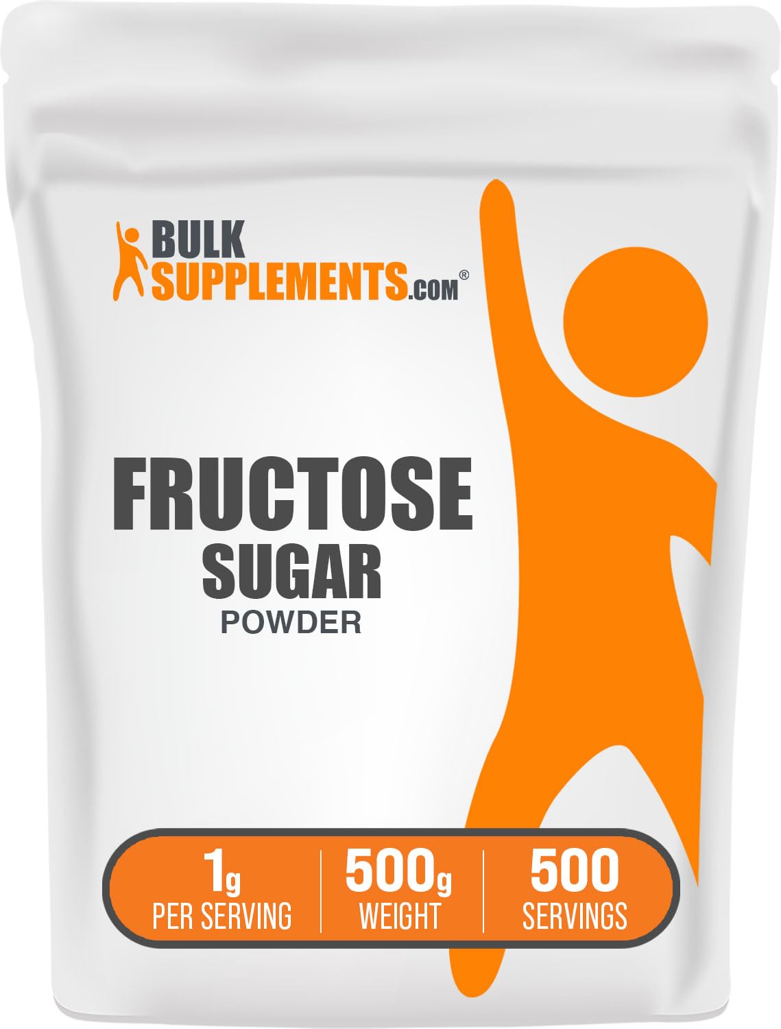 BulkSupplements Fructose Powder - Granulated Sugar Substitute - 500 Grams (1.1 lbs) - Sugar Alternative for Baking
