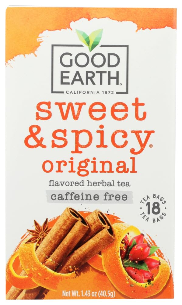 Good Earth Tea Co. Original Sweet and Spicy Herb Tea - Caffeine-Free, 18 Teabags, 18 Count