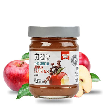 Apple Jam - 8 Fl. oz - No Sugar Added Natural Sweetness Taste - Made in Greece, No Preservatives, Gluten Free Apple Jam - Fruit 