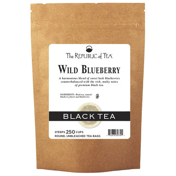 The Republic of Tea Wild Blueberry Black Tea, 250 Count Refill Pack