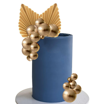 Gold Palm Leaves Mini Balloons Balls Cake Toppers For Boho Birthday Wedding Baby Shower Party Decoration Supplies (Gold)
