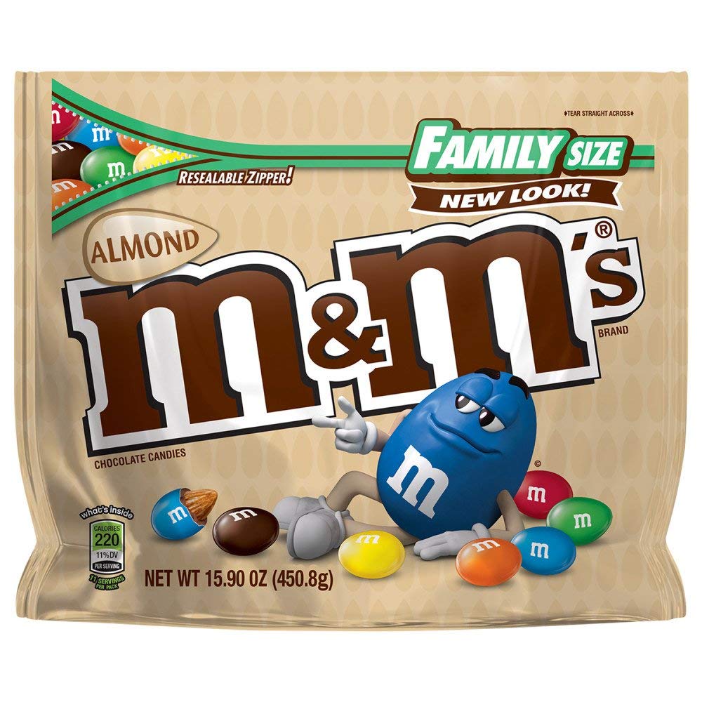 M&Ms Almond Chocolate Candy, 15.9 oz, Pack of 1, Model MCLANE500093625