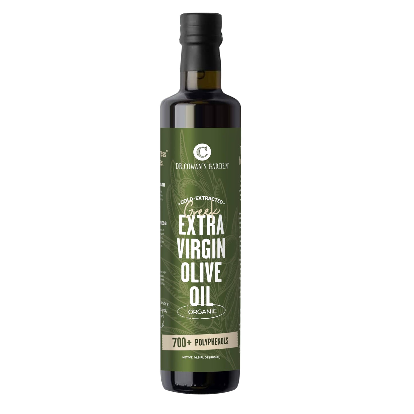 Dr. Cowans Garden 700+ Polyphenol Certified Organic Greek Extra Virgin Olive Oil - Single Estate Extra Virgin Olive Oil with Hig