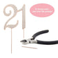 Crystal Creations 21 Cake Topper - Premium Rose Gold Metal, Rhinestone Decoration, 1 Count, Pink, Model 21 Rose