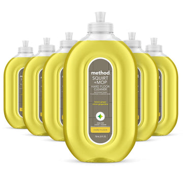 Method Squirt + Mop Hard Floor Cleaner, Lemon Ginger, 25 Ounce, 6 Pack, Packaging May Vary