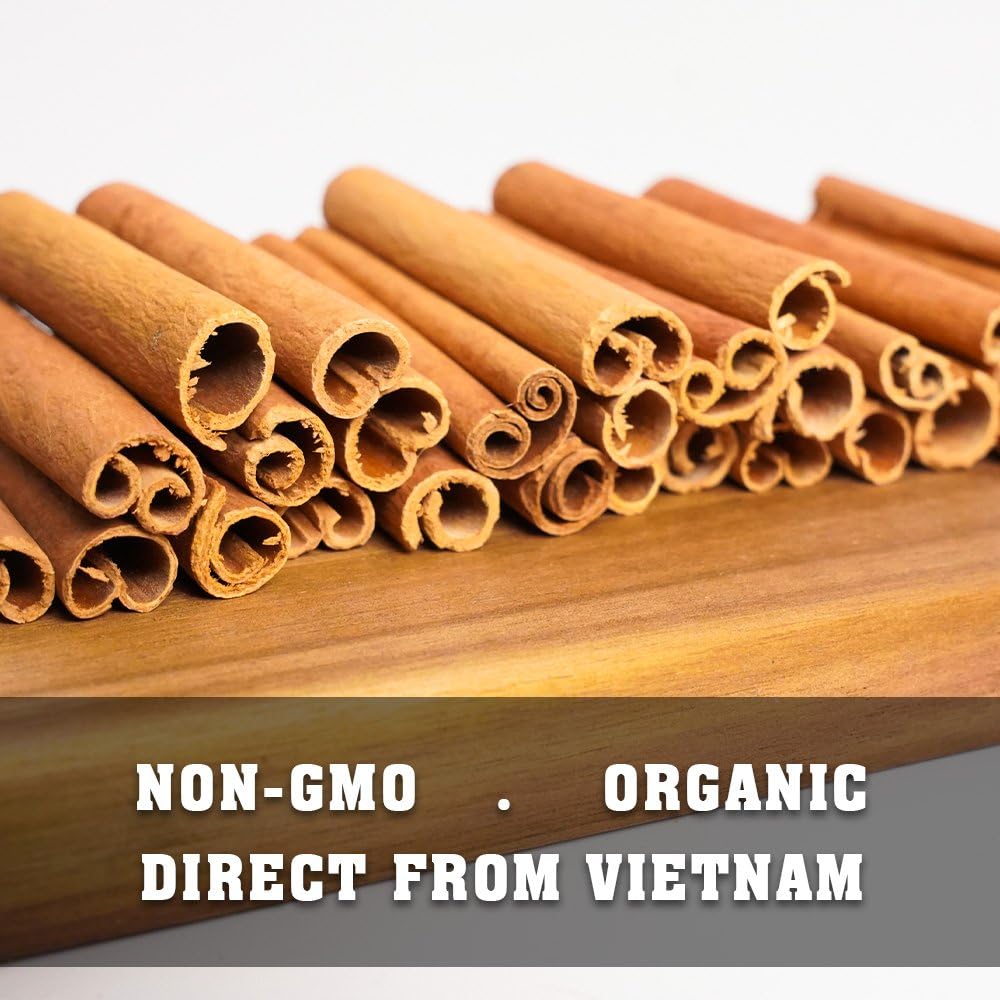Cinnamon Stick 5.3 Oz (150G), Saigon Cinnamon Sticks Bulk, 100% Raw Organic Cinnamon Sticks, Pure Cinnamon Spice From Vietnam, C
