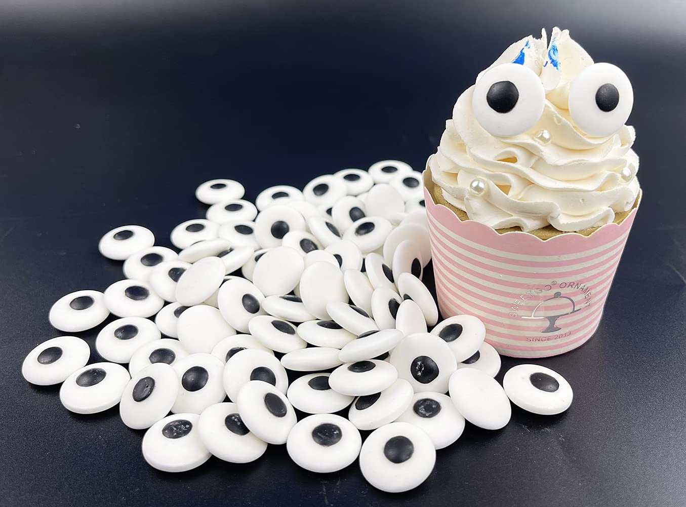 Chrismtas Sprinkles Pearl Sugar Eyeball Candy 120g/ 4.2oz Baking Edible Cake Decorations Cupcake Toppers Cookie Decorating Ice C