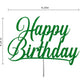 RokAPary Happy Birthday Glitter Cake Topper, Acrylic Decoration, Green