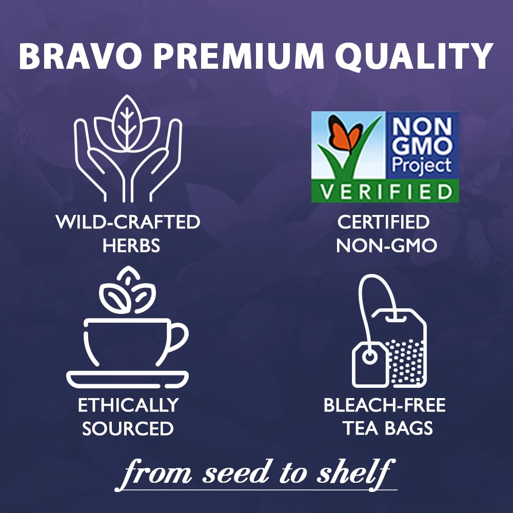 Bravo Tea Triple Immune Support Herbal Tea Caffeine Free, 20 Tea Bags