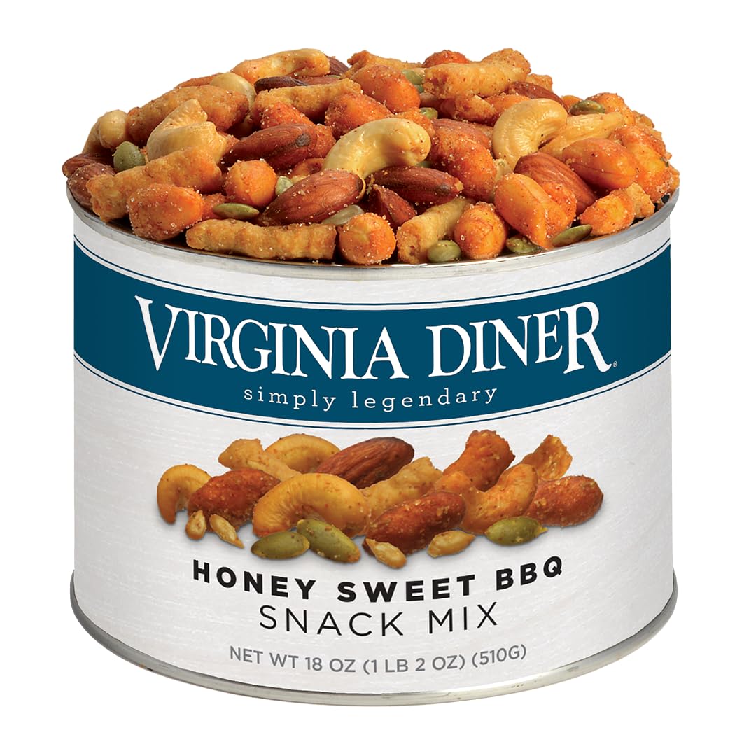 Virginia Diner - Gourmet Natural Extra Large Honey Sweet Bbq Snack Mix, 18 Ounce Tin