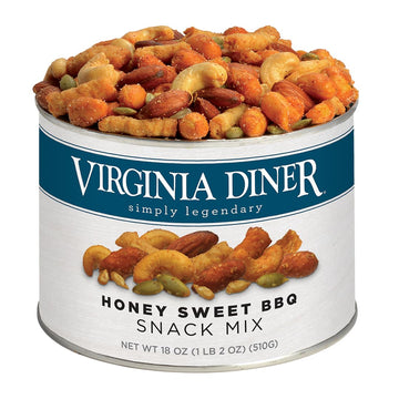 Virginia Diner - Gourmet Natural Extra Large Honey Sweet Bbq Snack Mix, 18 Ounce Tin
