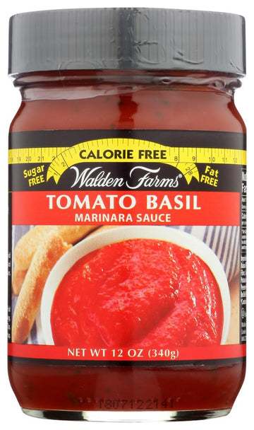 Walden Farms Tomato Basil Marinara Sauce 12 Oz. Jar (Pack Of 6) - Sweet And Smooth, Fresh Herbs And Spices, Vegan, Kosher And Ke