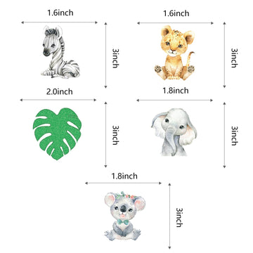 Fenghu 50Pcs Animal Cupcake Toppers For Jungle Safari Wild Birthday Party Decorations Supplies