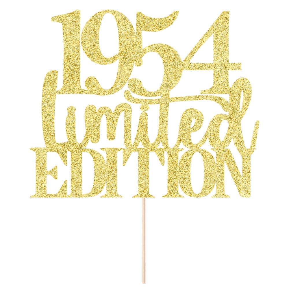 Limited EDITION 1954 cake topper 71th birthday happy birthday cake topper men and women cheer 71years old handmade Golden glitte