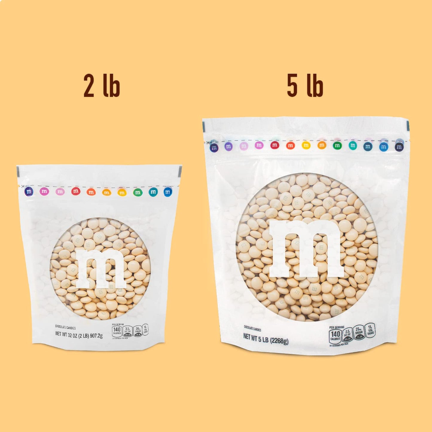 M&M’S Cream Milk Chocolate Candy, 5Lbs Of M&M'S In Resealable Pack For Candy Bars, Wedding Receptions, Graduations, Engagement Parties, Dessert Tables & Diy Party Favors