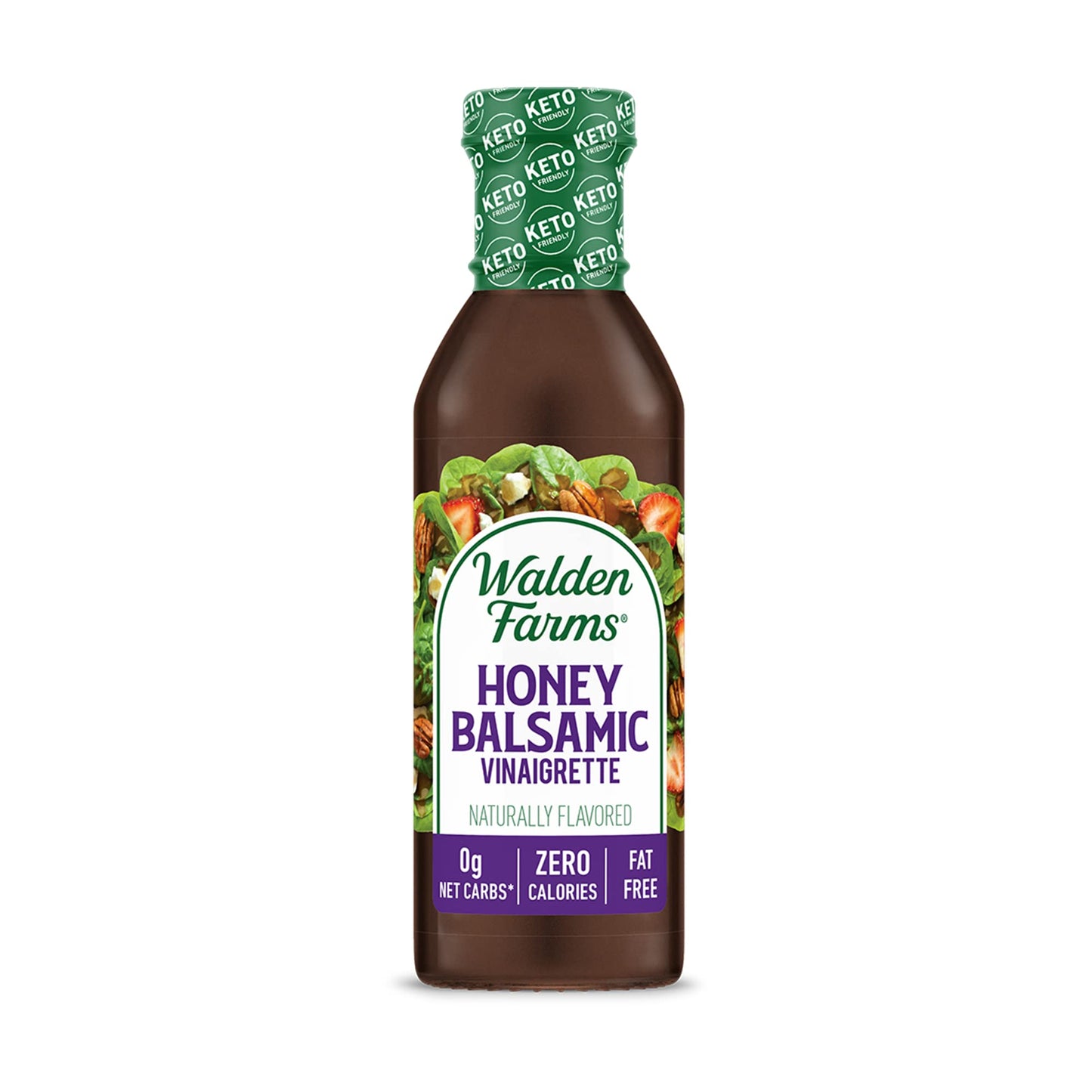 Walden Farms Honey Balsamic Vinaigrette - Calorie-Free, Gluten-Free, Low Carb, Keto-Friendly, Vegan, Sugar-Free, Dressing with S