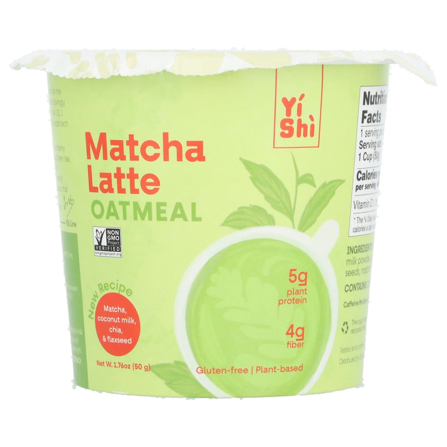 Yishi - Oatmeal Cup Matcha Latte - Case Of 6 - 1.76 Ounces