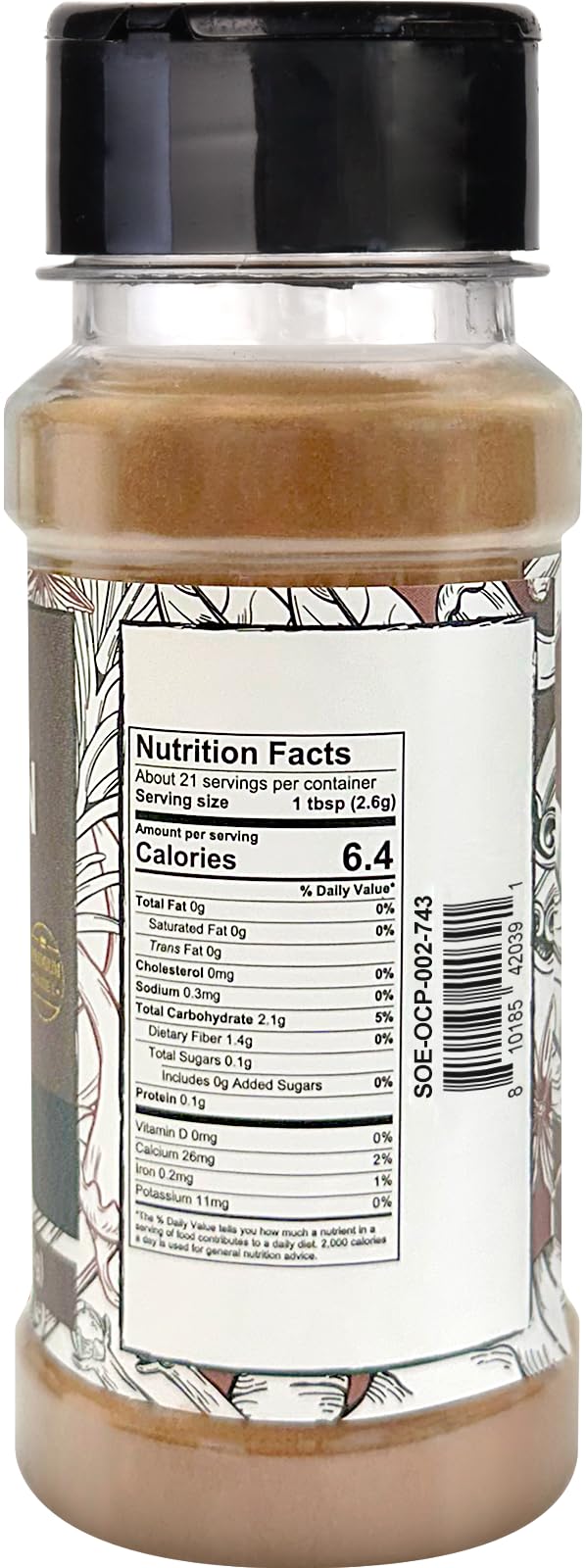 Soeos Organic Ceylon Cinnamon Powder, Pure Ground Cinnamon, 2 Ounce