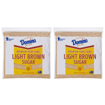 Domino Light Brown Sugar, 2 lb Zipper Bag Domino Brown Sugar (Pack of 2)