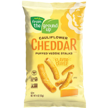 Real Food From The Ground Cauliflower Stalks - 6 Count, 4Oz Bags (Cheddar)
