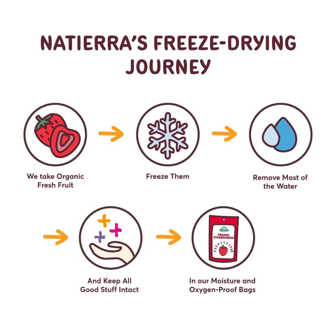 Natierra Organic Freeze-Dried Bananas and Strawberries | Non-GMO & Vegan | 1.8 Ounce (Pack of 2)