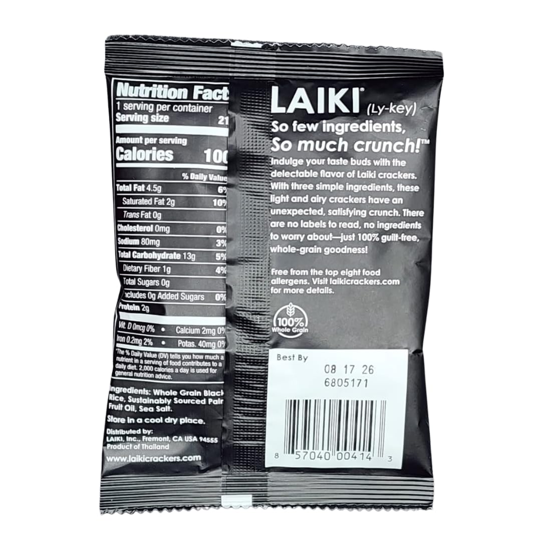 LAIKI Gluten Free Rice  ers - Low Sodium Vegan Snack - 0.74 oz Pack of 30