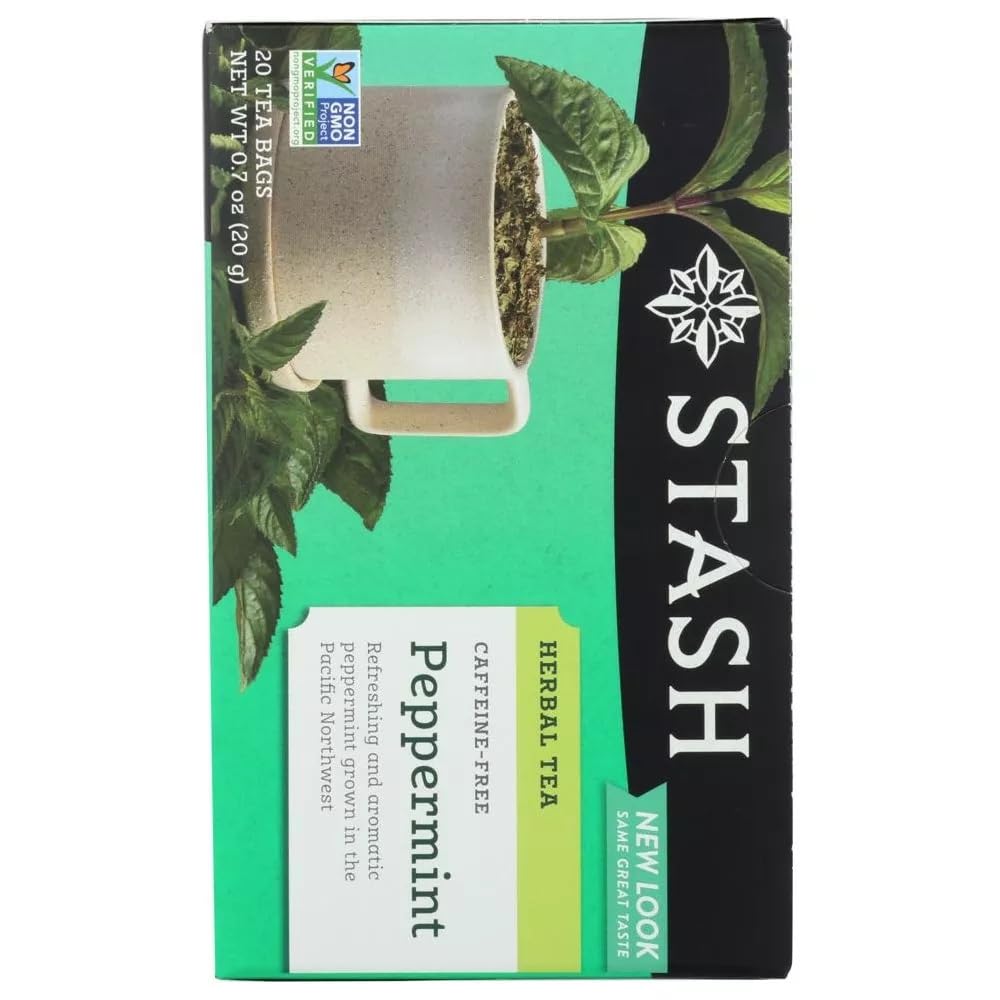 Stash Premium Herbal Tea Peppermint, Caffeine Free, 20 Count (Pack of 2)