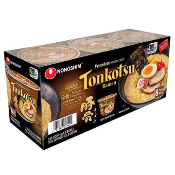 NongShim Premium Noodle Soup Tonkotsu Ramen 3.56 oz (Pack of 6)