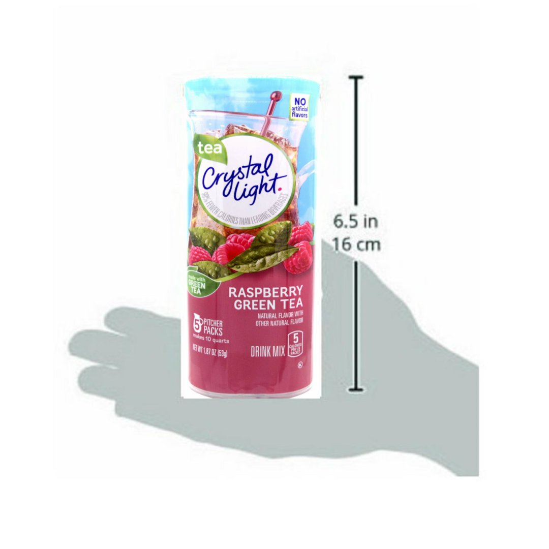 Crystal+Light+Raspberry+Green+Tea+Drink+Mix%2c+10-Quart+Canister+(Pack+of+2)