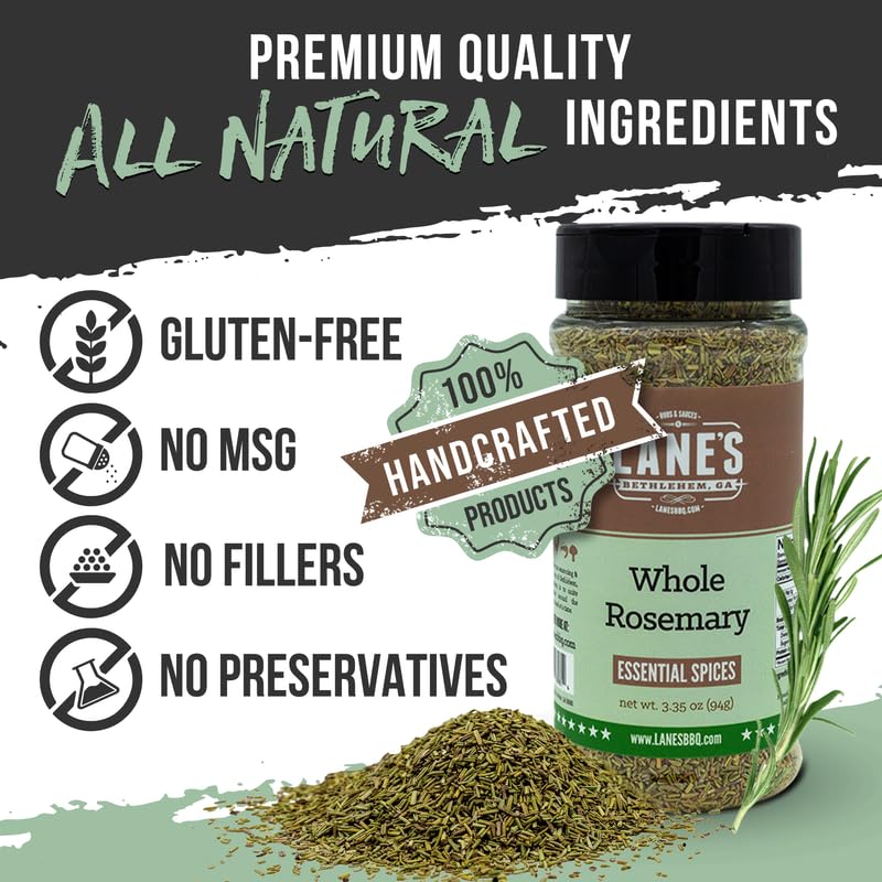 Lane'S Whole Rosemary Seasoning, All-Natural Cracked Rosemary Spice Compliments Dishes Like Chicken, Lamb, Pork, & Veggies, Made