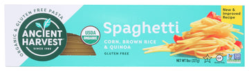 Ancient Harvest Organic Gluten-Free Corn And Quinoa Supergrain Spaghetti Pasta, 8 Oz. Box (Pack Of 12), Plant-Based Pasta With T