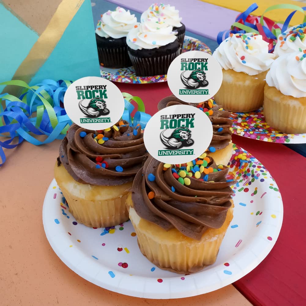 Slippery Rock Secondary Logo Cupcake Picks Toppers Decoration Set Of 6