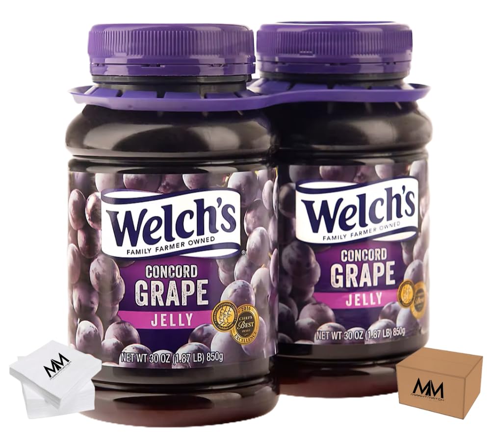 Welchs Concord Grape Jelly 30oz, (PACK OF 2) - Concord Grape Jelly, Ideal for Breakfasts and Desserts, Gluten-Free, Sold by MARK